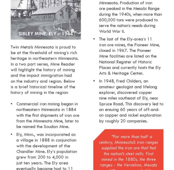 明尼苏达东北部的矿业历史